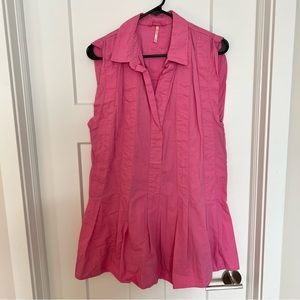 Free people pleated mini dress hot pink size medium